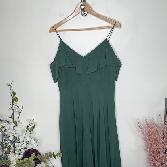 ANTHROPOLOGIE x BHLDN JENNY YOO Mila Maxi Dress Forest Green {I39} - Picture 2 of 7